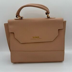Trina Turk Top Handle bag with Crossbody strap- Blush